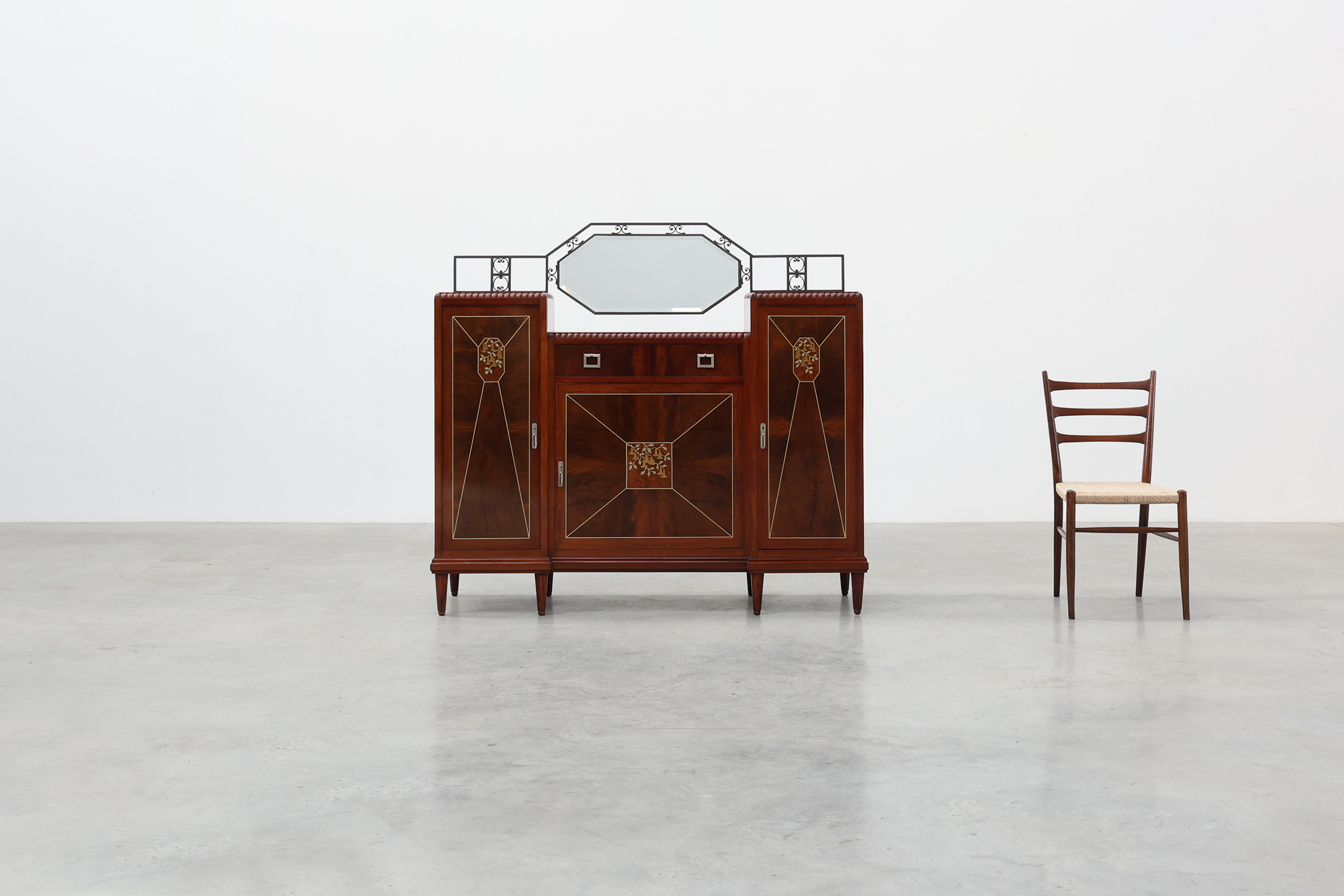 Art Deco marquetry cabinet by De Coene, Belgium, ca. 1925 thumbnail